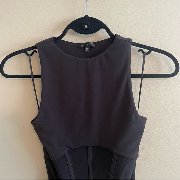 Dynamite One Piece Bodysuit Mesh Bottom | Black - Picture 3 of 7